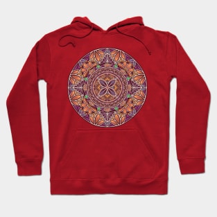 Floral Star Pacific Mandala white on purple Hoodie